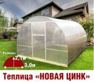 Теплица Новая-Цинк 3х6х2,1м комплектация Премиум - интернет-магазин «Формика» 